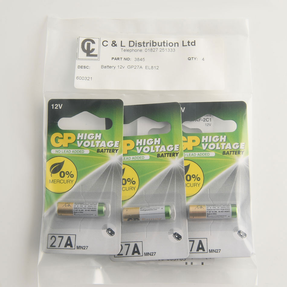 Alkaline Batteries - GP27A / EL812 - 12v